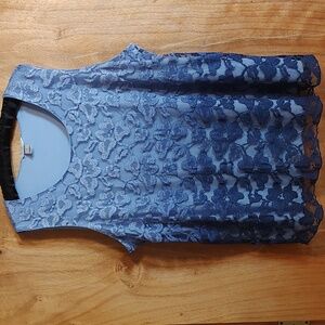 ✨ HOST PICK ✨ CJ Banks Lovely Floral Lace Shell Blue Ombre Fairycore Lined 3X
